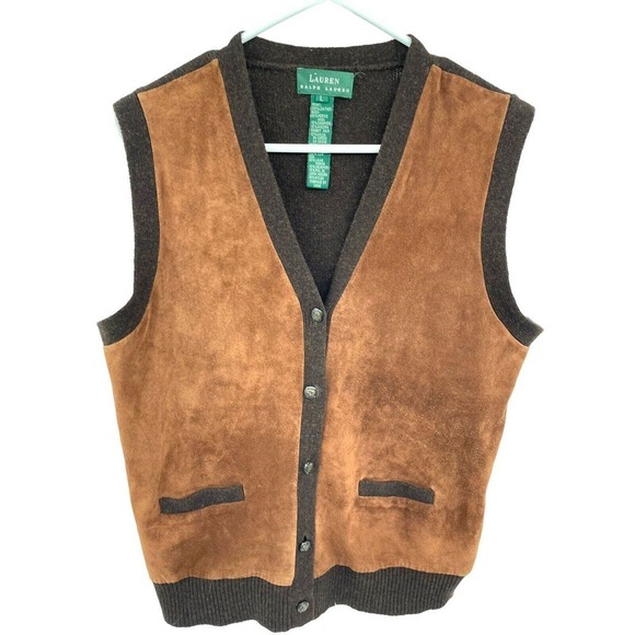 Lauren Ralph Lauren Brown Suede Vest - Picture 6 of 13